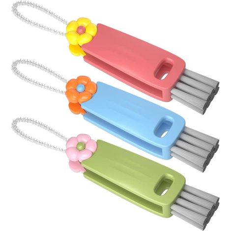 Brosse à tasse 3 en 1 pour nettoyer les couvercles de tasses et les bouteilles - Lot de 3 - Mignonne, petite et portable (1/5)