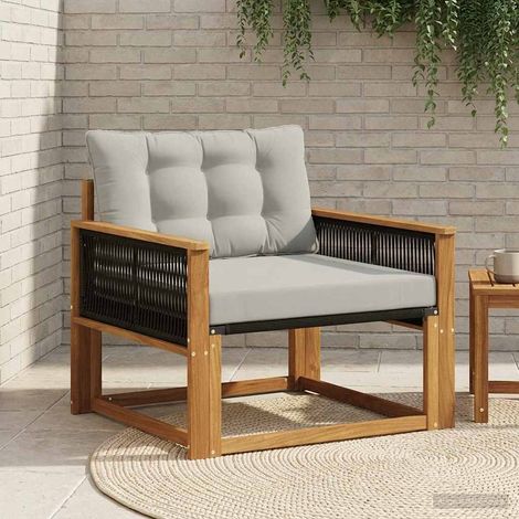 vidaXL Madera maciza de acacia y textileno (1/5)