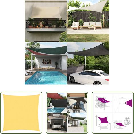 vidaXL Protection UV -  Voile d'ombrage 160 g/m² Beige 3x3 m PEHD (1/5)