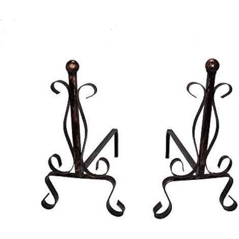 Coppia Alari con Sfera Cm 40 x 23 x 35,5H Made in Italy