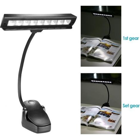 Lampe LED avec 2 Niveaux de Luminosité et Gooseneck Réglable pour Pupitre, Piano, Orchestra Pit, Bureau, Table (1/4)