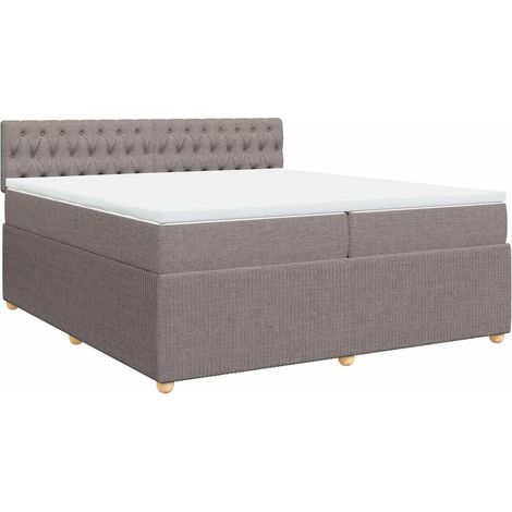 Maison Exclusive - Sommier à lattes de lit avec matelas Taupe 200x200 cm Tissu (1/5)