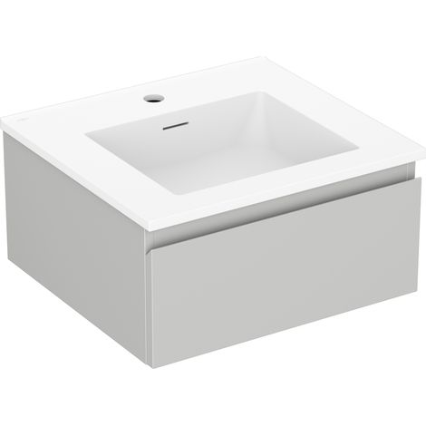 Mexen Orio 50 cm Badezimmerkommode mit Waschbecken Otis, 1 Schublade, grau matt/weiß matt - 91A10-05023-1-BF62-W18M01 (1/5)