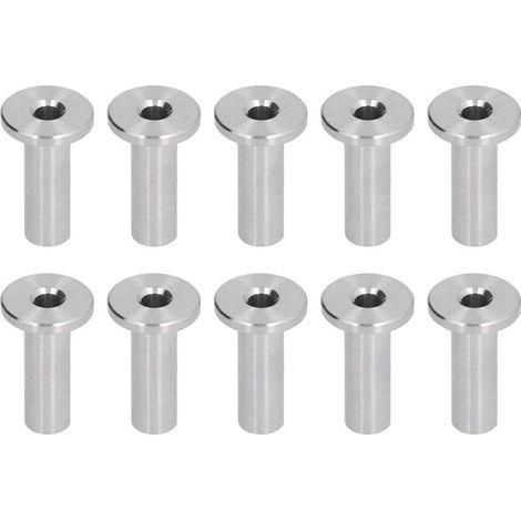 10 manchons de protection en acier inoxydable haute résistance à la traction, anti-fatigue et résistants aux intempéries pour câbles et garde-corps, 3/16 (1/5)