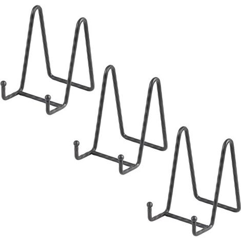 Chevalet de présentation pour objets décoratifs - Support réglable de 11,4 cm (4,5 pouces) - Idéal pour photos, livres et plaques - Lot de 3 pièces noires 114 cm (45 pouces) (1/5)