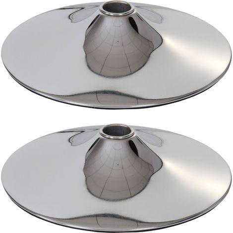 2er-Set Fußplatte Fuß Fußteller für Barhocker Loungesessel, chromoptik Ø 41cm (1/5)
