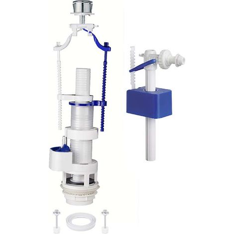 Meccanismo doppio scarico wc per vaso MONOBLOCCO + Galleggiante LATERALE - CR (1/3)