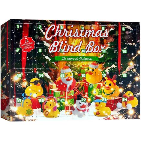 Calendrier de l'Avent de Noël, boîte surprise, canard jaune mignon, compte à rebours de Noël, type 1