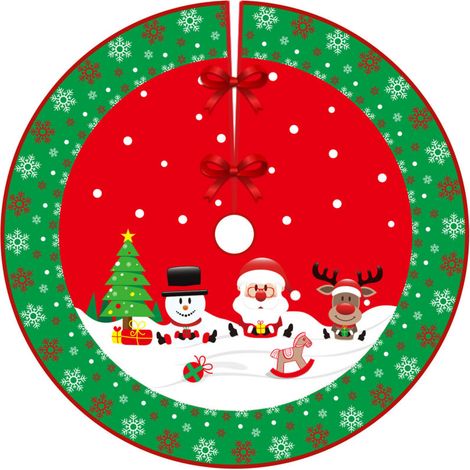 Jupe de sapin de Noël de 120 cm de diamètre, tabliers de fond pour sapin de Noël, décoration de sapin de Noël, décoration d'intérieur (Style 3) (1/5)