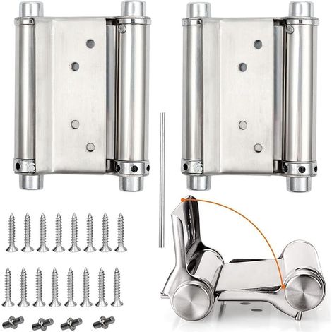 2 Stück - Garagentorscharniere - Schwingtürscharnier - Federscharnier - Tragfähigkeit bis zu 15 kg - 76 mm (3 Zoll) (1/5)