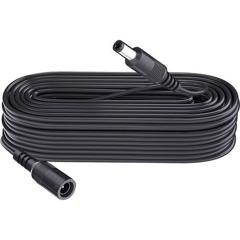 x 10m DC power cable, 5.5mm x 2.1mm connector, copper wire, for security cameras, DVRs, routers (1/5)