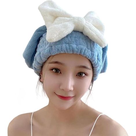 Serviette turban extra absorbante pour cheveux épais et longs et doux sur les serrures - Turban à séchage rapide (1/5)