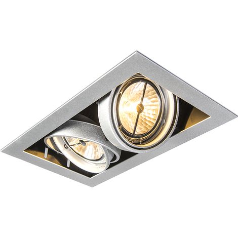 QAZQA Recessed Spotlight Steel AR111 Adjustable 2-Lights - Oneon