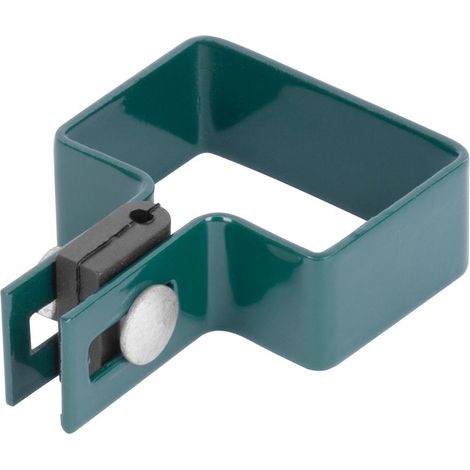 Schelle Strend Pro EUROSTANDARD, 60x40 mm, Endschelle, grün, Zn+PVC, RAL6005, für Vierkantpfosten
