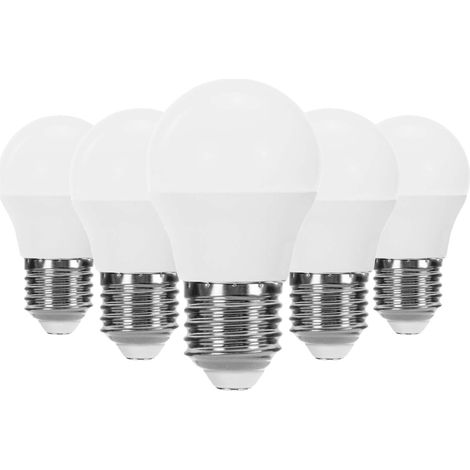 5er-Pack E27 6W kugelförmige LED-Lampen (entspricht 40W, 470lm, 15000h Leuchtdauer)