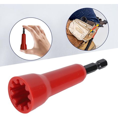 Enrouleur de fil, outil de torsion de fil, douille de connecteur de torsion rotative pour forets et connecteurs de fil, rouge. (1/5)