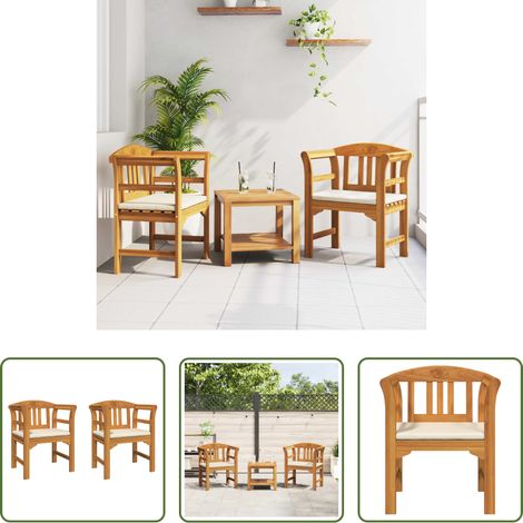 vidaXL Massivholz - Rosenbank Natur 68,5 x 46 x 82,5 cm Massivholz Akazie (1/5)