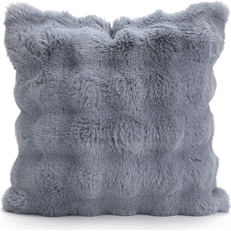 Lot de 2 taies d'oreiller douces à poils courts, à une seule face, pour le revêtement de canapé, style moderne, convient aux canapés et aux chambres à coucher, 45 x 45 cm, Gris. (1/5)