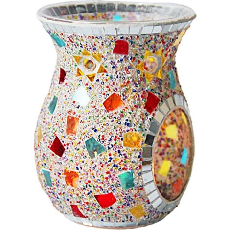 Brûleur À Bougie En Verre - Support Pour Bougie À Thé - Diffuseur D'Huiles Essentielles - 10,5 x 10,5 x 14,2 cm - 1 Pièce (1/5)