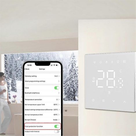 220V 16A Gasboiler Elektrischer Temperaturregler für Smart Home Alexa Schwarz