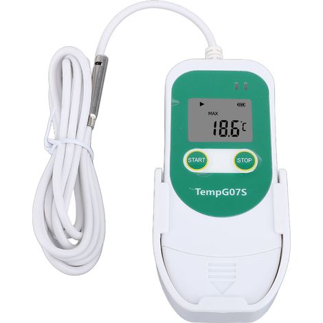 Enregistreur de données de température et d'humidité USB 2.0 avec sonde externe pour réfrigérateur à chaîne du froid (formats PDF et CSV). (1/5)