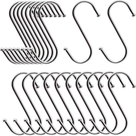 Kleine S-Haken (20 Stück), multifunktionale Metallhaken für Küche, Badezimmer, Schlafzimmer, Büro, Garten (Silber) (Klein) (1/3)