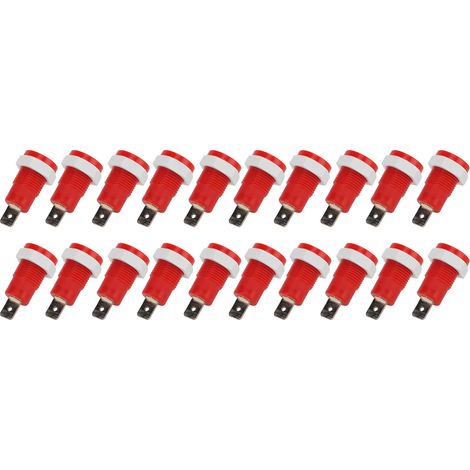 Packung mit 20 4mm (0,16in) Messing-Bananensteckern (weiblich), stabiler Strom, für Schiffe, Wohnmobile und Lastwagen (rot). (1/5)