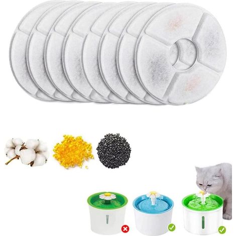 Katzenbrunnenfilter, Filterelement für Haustier-Wasserspender, Aktivkohlefilter, 8er-Pack
