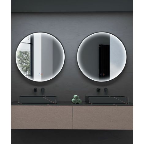 Espejo de baño redondo con iluminación perimetral integrada Modelo NEPAL Ø100