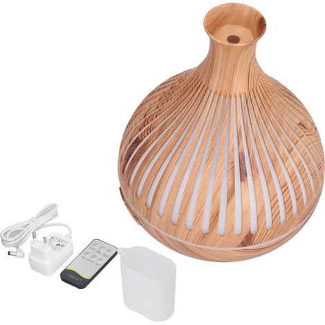 400ml Diffuseur d'Aromathérapie USB avec Télécommande et LED Colorée - Design Bois - 100‑240V Prise EU (1/5)