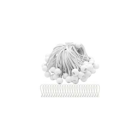 Lot de 75 Tendeur Elastique Cordons Élastiques avec Boules Sandow Elastique Boules Elastiques pour chapiteaux, tentes, bannières et bâches