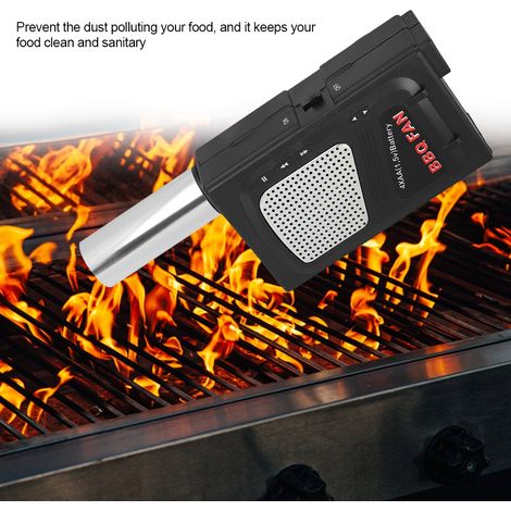 Ventilateur de barbecue portable et léger, idéal pour le camping, les pique-niques et la cuisine en extérieur. (1/5)
