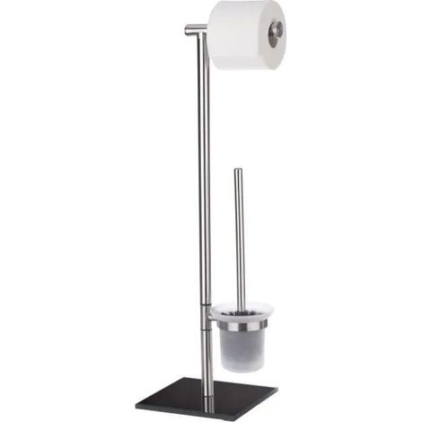 Wenko soporte combinado para rollo de papel y cepillo de WC negro elegante