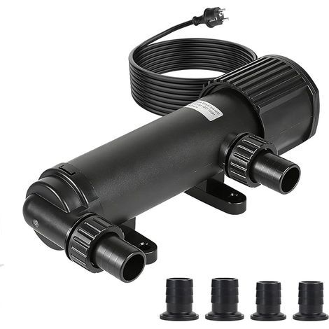 CUV-209 Stérilisateur UV-C 9W pour Bassin 1500l/h Clarificateur d'eau Anti-Algues Traitement sans Chimie jusqu'à 15m³ Adaptateurs 19-38mm Câble 3m IP44 (1/5)