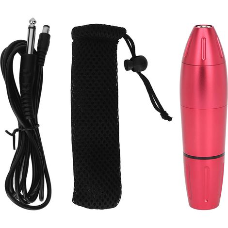 Stylo Tatouage Rotary Machine Professionnel avec Câble Clip Rouge - Interface DC pour Cartouches Shader et Liner (1/5)