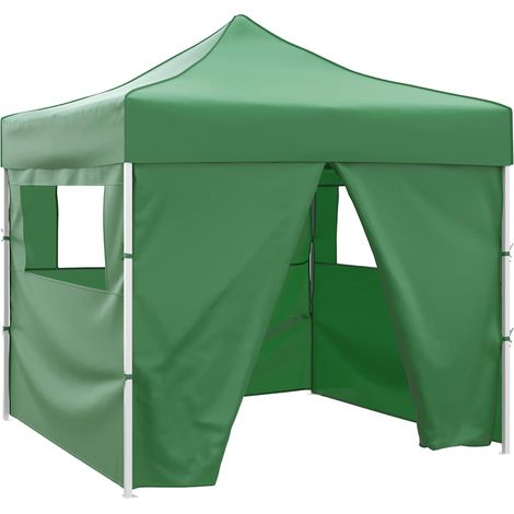 Cenador plegable verde con 4 paredes 3x3 m vidaXL (1/5)