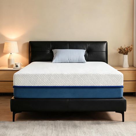 Matelas coloris bleu blanc en polyester (1/5)