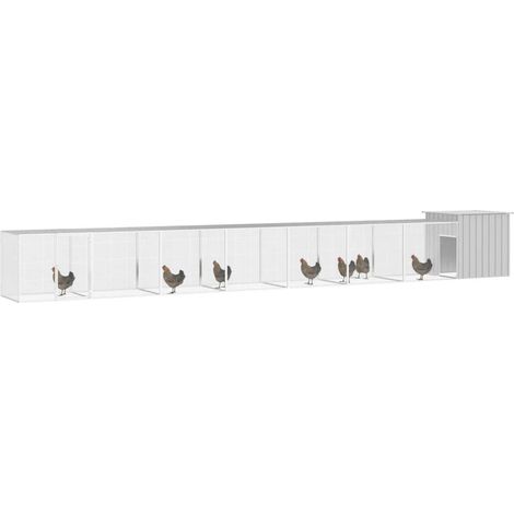 Maison Exclusive - Gabbia per Polli Grigia 700x91x100 cm Acciaio Zincato