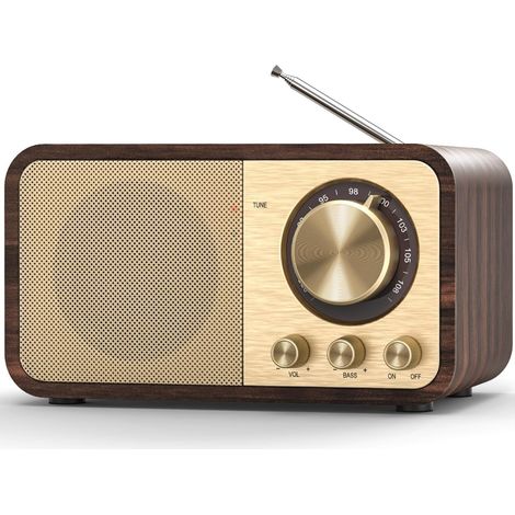 Haut parleur Bluetooth Rétro Portable : Radio FM, Carte TF/AUX, Micro Intégré pour Appels - Compagnon Idéal pour Voyage, Extérieur et Cadeau (1/5)