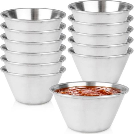 Stainless Steel Dipping Bowls, 90 ml, Set of 12 (1/5)
