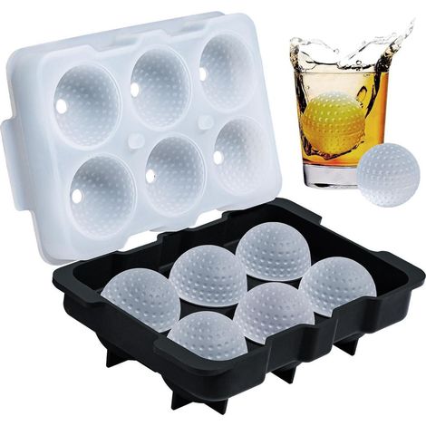 Eiswürfelform Silikon Golfball mit Deckel für Cocktails & Desserts