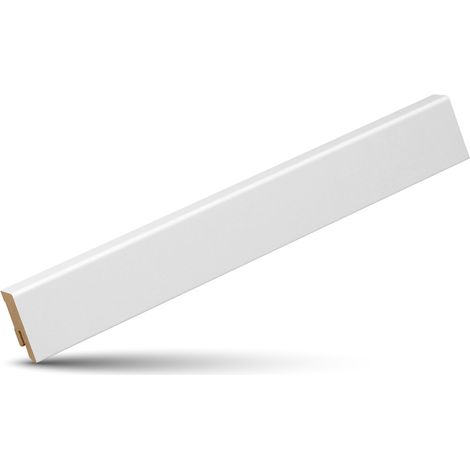 Plinthe moderne blanche MDF recouvert de film blanc 16 x 40 mm