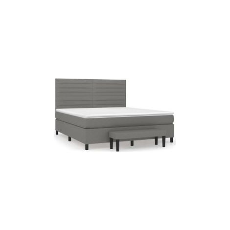 Sommier à lattes de lit avec matelas Gris foncé 160x200 Tissu (1/5)