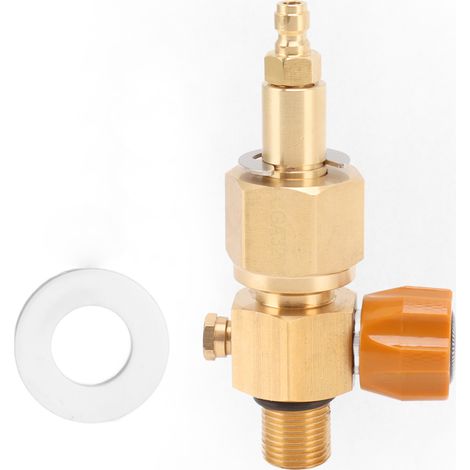 Robinet de remplissage CO2 Toivize 5/8-18 UNF Laiton massif doré Raccord mâle 8mm Haute pression 5000 psi pour bouteille (1/5)