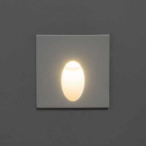 LED Wandeinbauleuchte Außen 3W Quadratisch Aluminium Weiß Ellis 2700K Warmweiß
