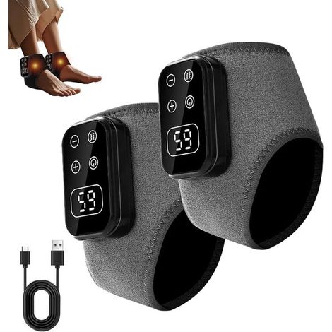 Set massaggiatore plantare avanzato da 2 pezzi: massaggiatore per caviglia riscaldato 3 in 1 con 3 velocità e 5 temperature, ideale per casa e viaggi. (1/5)