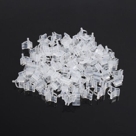 Clip de greffage pour semis de tomate et aubergine – 100 pièces en plastique transparent – Taille 1,00 x 1,60 x 1,70 cm – Augmente le taux de survie des greffes - 100pcs