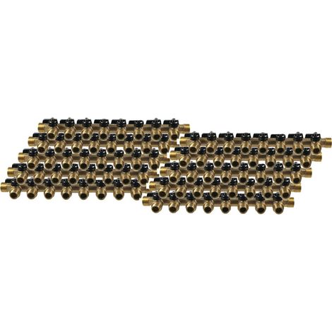 10 Collecteurs mini-vanne mâle 3/4" (20/27) - femelle 1/2" (15/21) - 8 piquages mâle 1/2" (15/21) - Arcanaute