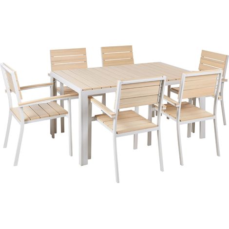 Garden Dining Set 6 Seater COMO Beige (1/5)