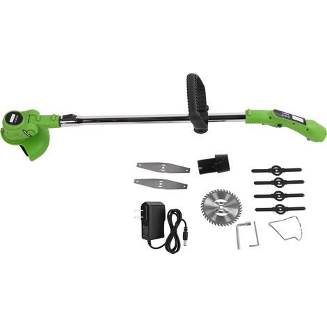 HILDA Tondeuse à Gazon Électrique 12V, Coupe-Bordures Rechargeable Extensible, Lame pour Verre, Prise US 100-240V (1/5)